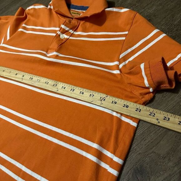 Vintage Trailer Mens Orange Striped Polo Vintage Fit Cotton Size Medium - Picture 10 of 11